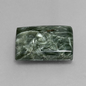 Serafinita Verde natural de 8.50 ct, Corte Baguette, Opaco