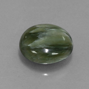 Serafinita verde natural de 2,00 ct, corte redondo, opaco