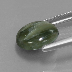 Serafinita verde natural de 2,00 ct, corte redondo, opaco