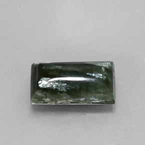 Serafinita Verde natural de 4.33 ct, Corte Baguette, Opaco