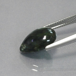 Serafinita Verde natural de 4.00 ct, En forma de pera, Opaco