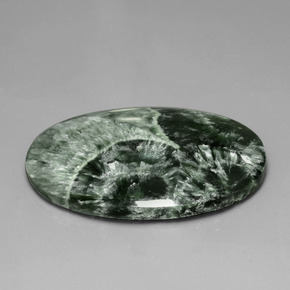 Serafinita Verde natural de 45.44 ct, Corte Óvalo, Opaco