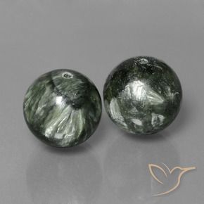 Gemas de Serafinita Verde natural de 38.64 ct, Esfera / Bola, Opaco