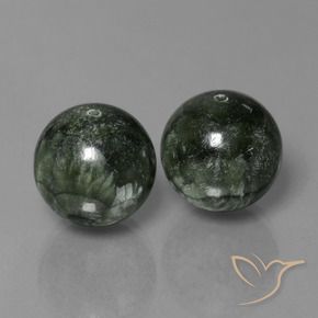 Gemas de Serafinita Verde natural de 38.93 ct, Esfera / Bola, Opaco