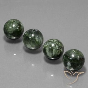 Gemas de Serafinita Verde natural de 76.71 ct, Esfera / Bola, Opaco