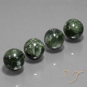 Gemas de Serafinita Verde natural de 76.71 ct, Esfera / Bola, Opaco