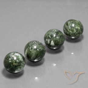 Gemas de Serafinita Verde militar natural de 77.78 ct, Esfera / Bola, Opaco