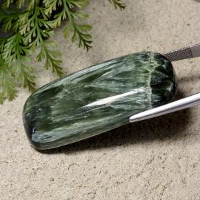 Serafinita Verde multicolor natural de 76.31 ct, Corte Cojín, Opaco