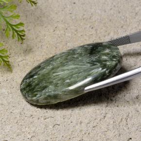 Serafinita Verde natural de 40.84 ct, Corte Óvalo, Opaco