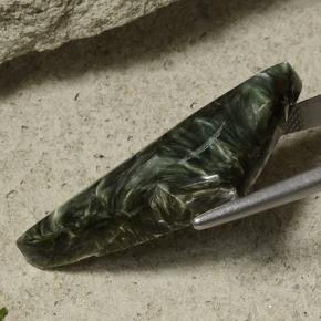 Serafinita Verde multicolor natural de 27.86 ct, Forma elegante, Opaco