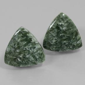 Gemas de Serafinita Verde terroso natural de 16.71 ct, Trillón, Opaco
