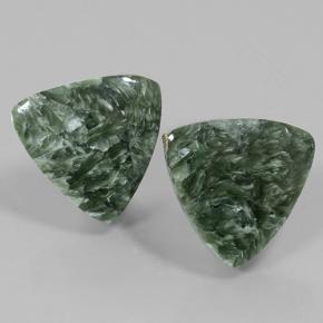 Gemas de Serafinita Verde terroso natural de 16.71 ct, Trillón, Opaco