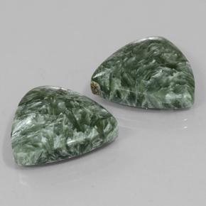 Gemas de Serafinita Verde terroso natural de 16.71 ct, Trillón, Opaco