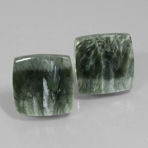 Gemas de Serafinita Verde medio natural de 23.29 ct, Cuadrado, Opaco