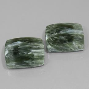 Gemas de Serafinita Verde medio natural de 23.29 ct, Cuadrado, Opaco