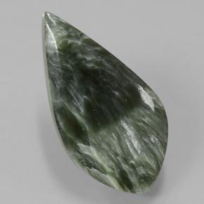 Serafinita Verde natural de 8.50 ct, Forma elegante, Opaco