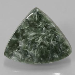 Serafinita verde medio natural de 9,77 ct, trillón, opaco