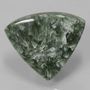 Serafinita verde medio natural de 9,77 ct, trillón, opaco