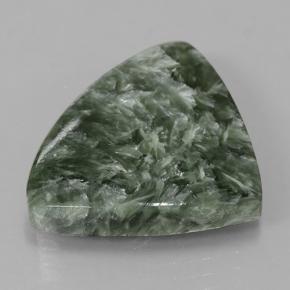 Serafinita verde medio natural de 9,77 ct, trillón, opaco