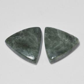 Gemas de serafinita verde natural de 8,88 ct, trillón, opaco