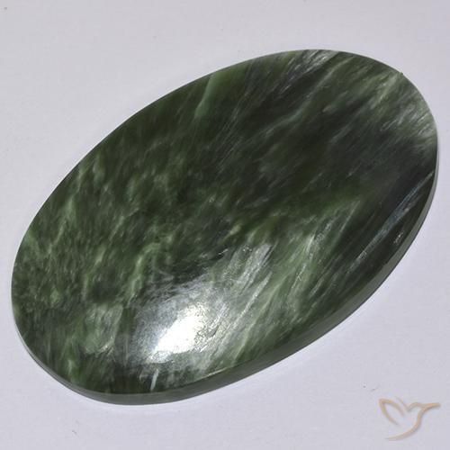36.14ct Natural Verde serafinita, Ovalada, Opaco