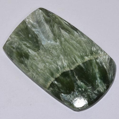 Serafinita Verde natural de 19.28 ct, Forma elegante, Opaco
