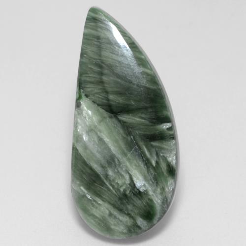 Serafinita Verde medio natural de 8.67 ct, Forma elegante, Opaco