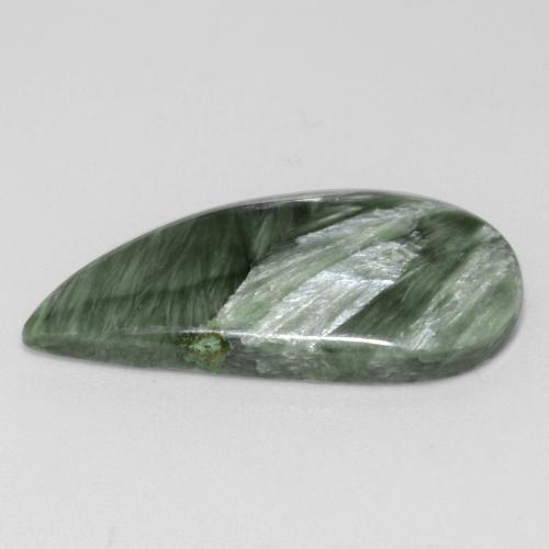 Serafinita Verde medio natural de 8.67 ct, Forma elegante, Opaco