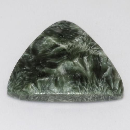 Serafinita verde natural de 12,51 ct, trillón, opaco
