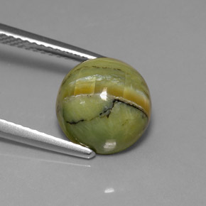 Serpentina verde natural de 3,99 ct, corte redondo, opaco