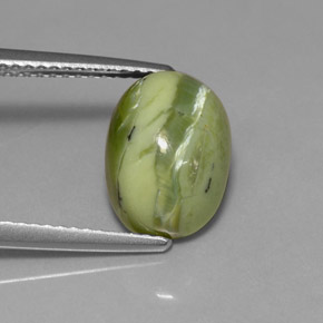 Serpentina verde natural de 3,59 ct, corte óvalo, opaco