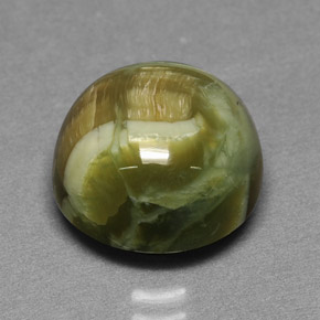 Serpentina verde natural de 5,69 ct, corte redondo, opaco