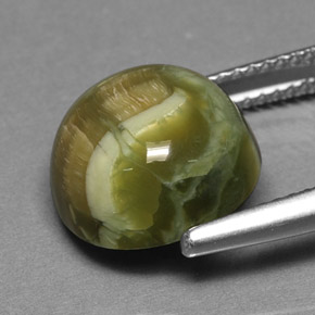 Serpentina verde natural de 5,69 ct, corte redondo, opaco