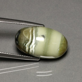 Serpentina verde natural de 9,88 ct, corte óvalo, opaco