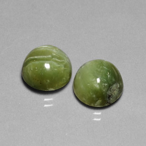Gemas de serpentina verde natural de  ct, corte redondo, opaco
