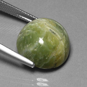 Serpentina verde natural de 11,85 ct, corte redondo, opaco