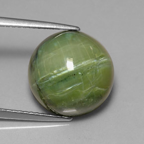 Serpentina verde natural de 7,64 ct, corte redondo, opaco