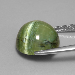 Serpentina verde natural de 7,64 ct, corte redondo, opaco