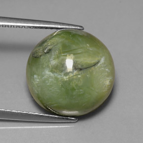 Serpentina verde natural de 7,86 ct, corte redondo, opaco
