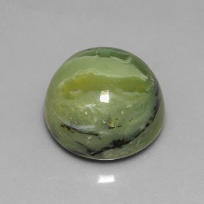 Serpentina verde natural de 8,26 ct, corte redondo, opaco