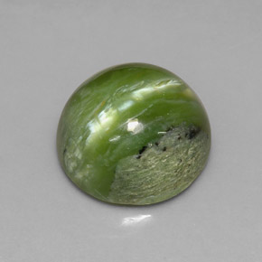 Serpentina verde natural de 7,28 ct, corte redondo, opaco