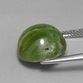 Serpentina verde natural de 7,28 ct, corte redondo, opaco