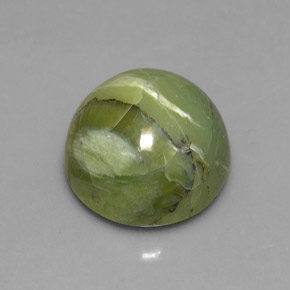 Serpentina verde natural de 7,23 ct, corte redondo, opaco