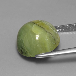 Serpentina verde natural de 7,23 ct, corte redondo, opaco