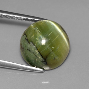 Serpentina verde natural de 6,30 ct, corte redondo, opaco
