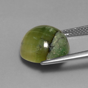 Serpentina verde natural de 6,30 ct, corte redondo, opaco