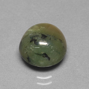 Serpentina verde natural de 3,63 ct, corte redondo, opaco