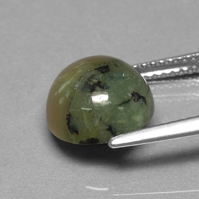 Serpentina verde natural de 3,63 ct, corte redondo, opaco