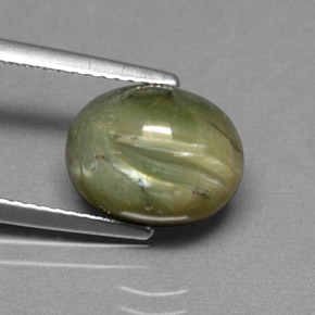 Serpentina verde natural de 2,95 ct, corte óvalo, opaco
