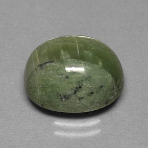 Serpentina verde natural de 4,84 ct, corte óvalo, opaco